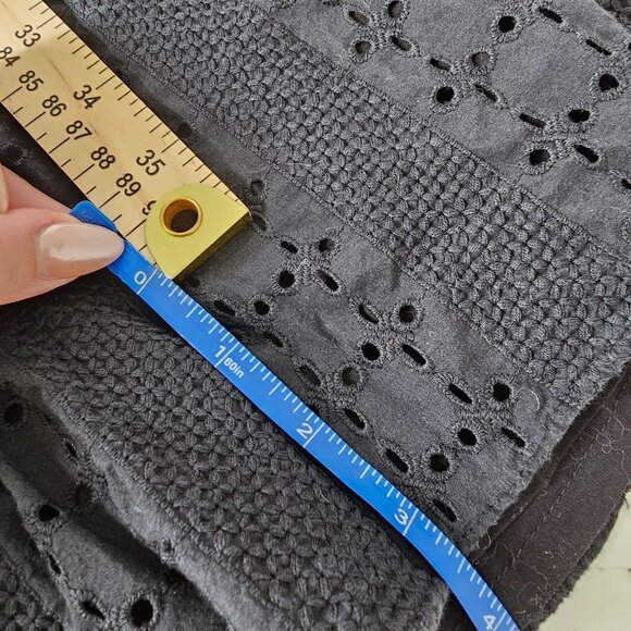 J. Crew‎ Ruffle Sleeveless Eyelet Button-Front Midi Dress Cotton Black Womens 6 - Picture 11 of 13